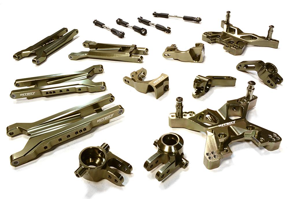 C26396GREY Grey Billet Machined Suspension Upgrade Kit for Traxxas Slash 4X4 1/10 Scale - Image 1