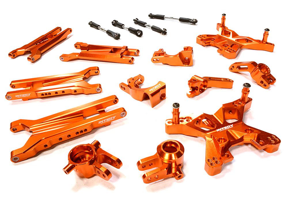 C26396ORANGE Orange Billet Machined Suspension Upgrade Kit for Traxxas 1/10 Scale Slash 4X4 - Image 1