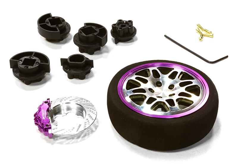 C26403GUNPURPLE Dual 8 Spoke Steering Wheel Set for Most HPI, Futaba, Airtronics, Hitec & KO - Image 1