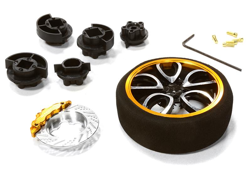 C26404BLACKGOLD V10 Spoke Steering Wheel Set for Most HPI, Futaba, Airtronics, Hitec & KO - Image 1
