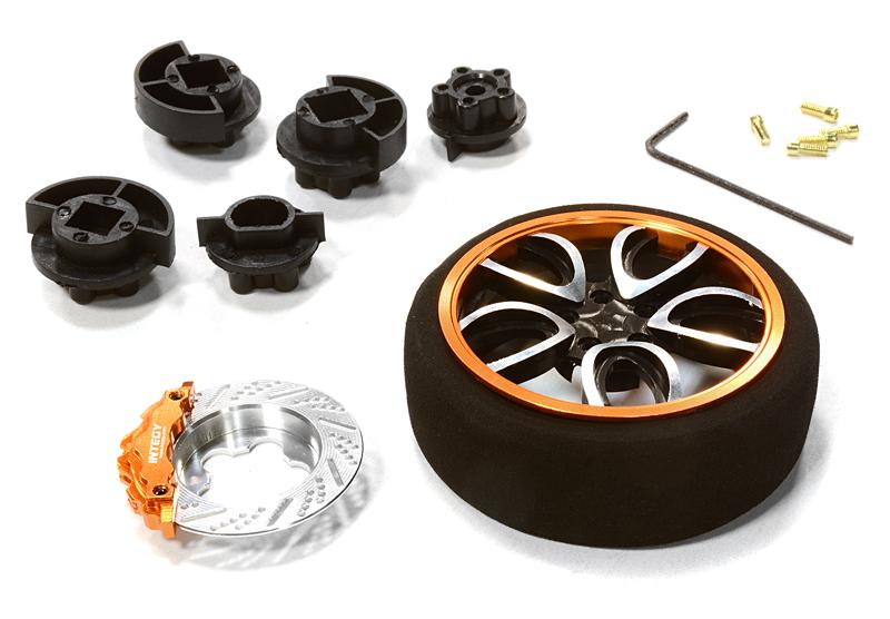 C26404BLACKORANGE V10 Spoke Steering Wheel Set for Most HPI, Futaba, Airtronics, Hitec & KO - Image 1