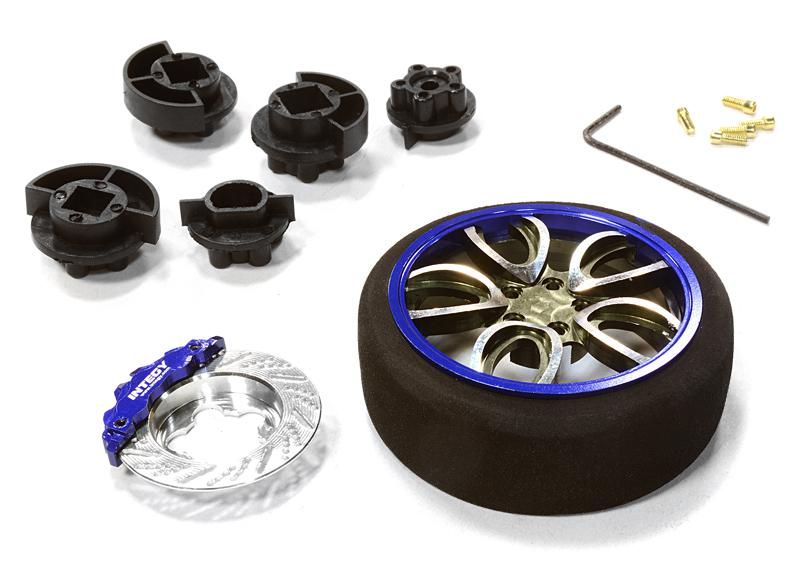 C26404GUNBLUE V10 Spoke Steering Wheel Set for Most HPI, Futaba, Airtronics, Hitec & KO - Image 1