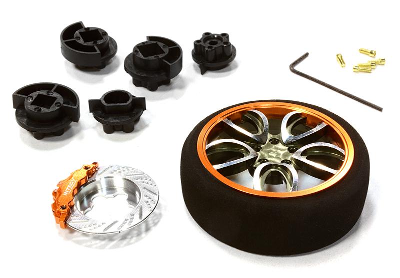 C26404GUNORANGE V10 Spoke Steering Wheel Set for Most HPI, Futaba, Airtronics, Hitec & KO - Image 1