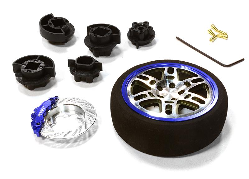 C26405GUNBLUE Dual 6 Spoke Steering Wheel Set for Most HPI, Futaba, Airtronics, Hitec & KO - Image 1