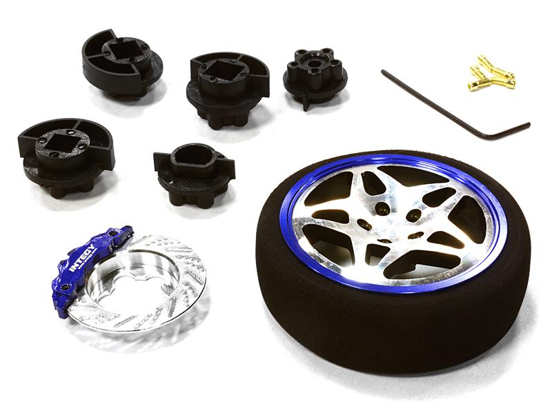 C26406GUNBLUE Dual 5 Spoke Steering Wheel Set for Most HPI, Futaba, Airtronics, Hitec & KO - Image 1