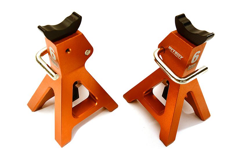 C26409ORANGE Realistic Model 6 Ton Jack Stands (2) for 1/10, 1/8 Scale & Rock Crawler - Image 1