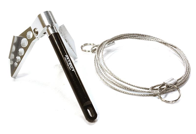 C26413SILVER Billet Machined Realistic Scale Model Portable Winch Anchor w/ Chain 1/10 Size - Image 1