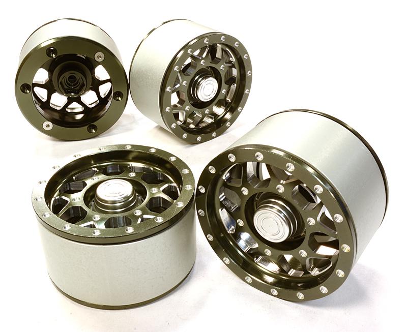 C26414GUN High Mass 2.2 Size Alloy XV12 Spoke Beadlock Wheel(4) for Scale Off-Road Crawler - Image 1