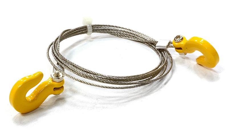 C26429YELLOW Realistic Cable & Hook Set for 1/10 Size Scale Crawler Truck - Image 1