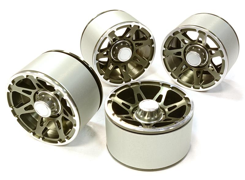 C26441GUN High Mass 2.2 Size Alloy A7 Spoke Beadlock Wheel (4) for Scale Off-Road Crawler - Image 1