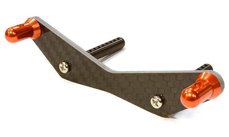 C26450ORANGE Machined Front Body Mount Set for HPI 1/10 Scale Crawler King - Image 1