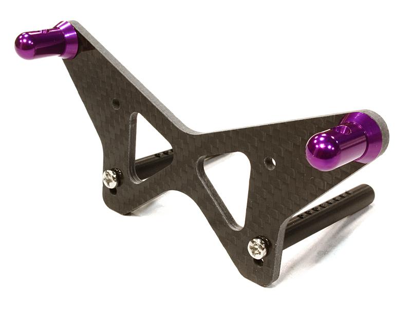 C26451PURPLE Machined Rear Body Mount Set for HPI 1/10 Scale Crawler King - Image 1