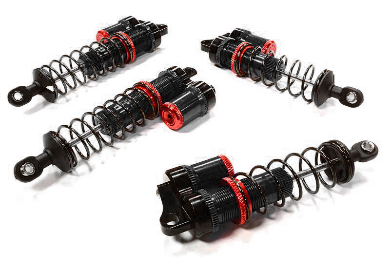 C26458BLACK Billet Machined Piggyback Shock Set for Traxxas 1/10 Rustler 2WD & Bandit VXL - Image 1