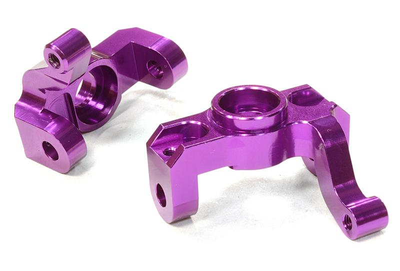 C26464PURPLE Billet Machined Steering Knuckle (2) for Vaterra Twin Hammers 1.9 Rock Racer - Image 1