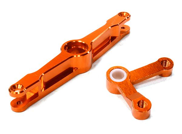 C26468ORANGE Billet Machined Servo Saver Steering Lever Arm for HPI 1/10 Scale Crawler King - Image 1