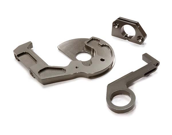 C26496GREY Billet Machined Motor Mount Set for Vaterra Twin Hammers 1.9 Rock Racer - Image 1