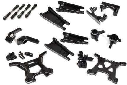 Black Stage 1 Billet Machined Suspension Upgrade for Traxxas 1/10 Slash 4X4 LCG