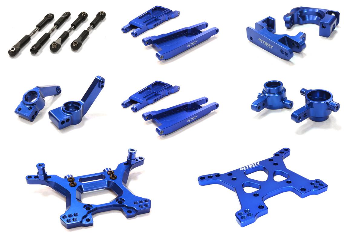 C26516BLUE Blue Billet Machined Stage 1 Suspension Upgrade for Traxxas 1/10 Slash 4X4 LCG - Image 1