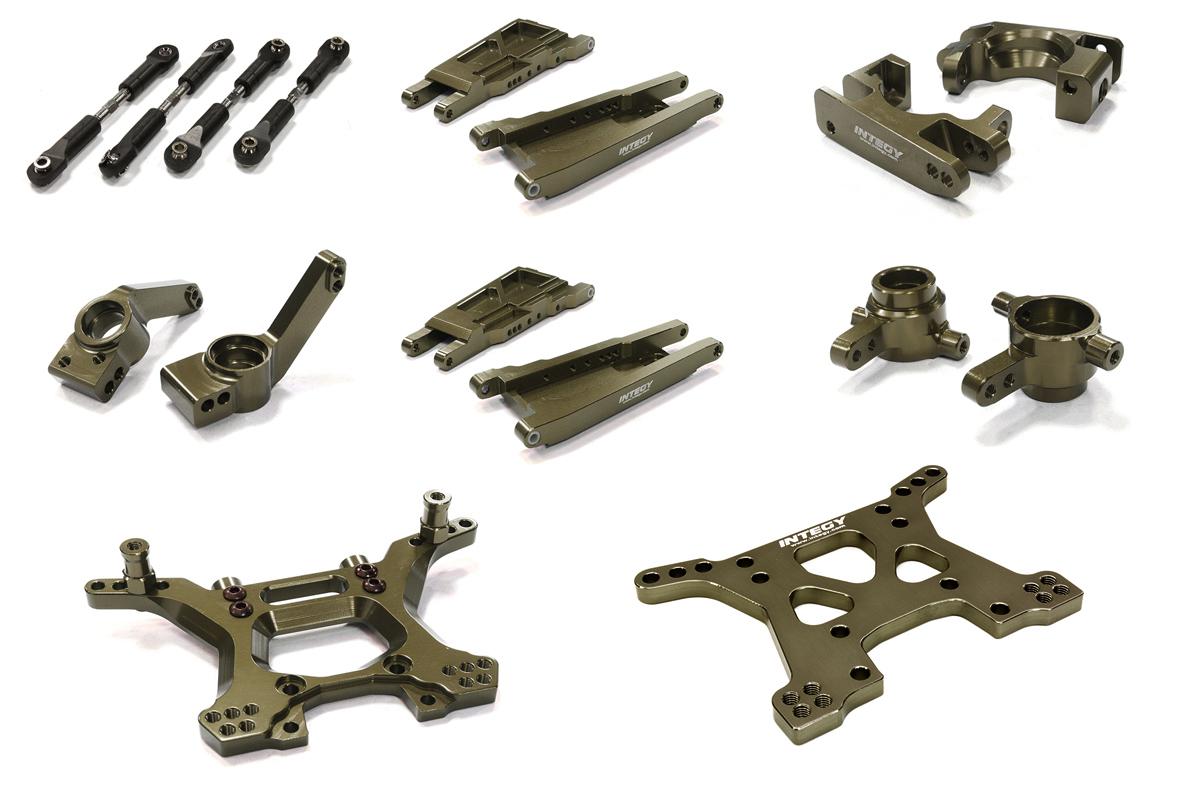 C26516GREY Stage 1 Billet Machined Suspension Upgrade for Traxxas 1/10 Slash 4X4 LCG - Grey - Image 1