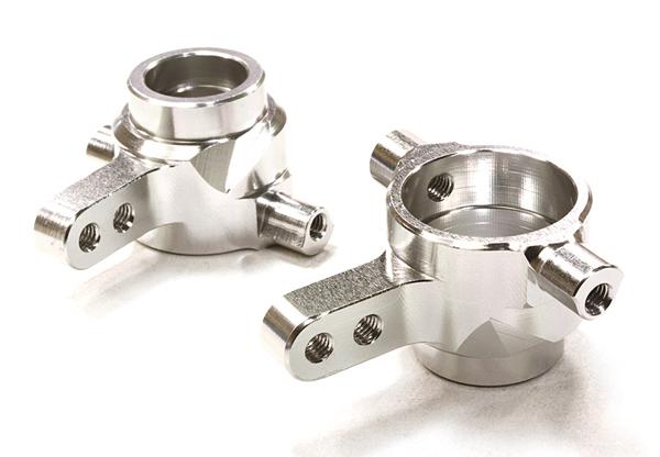 C26517SILVER Billet Machined Steering Knuckle (2) for Traxxas 1/10 Slash 4X4 LCG 6837 - Image 1