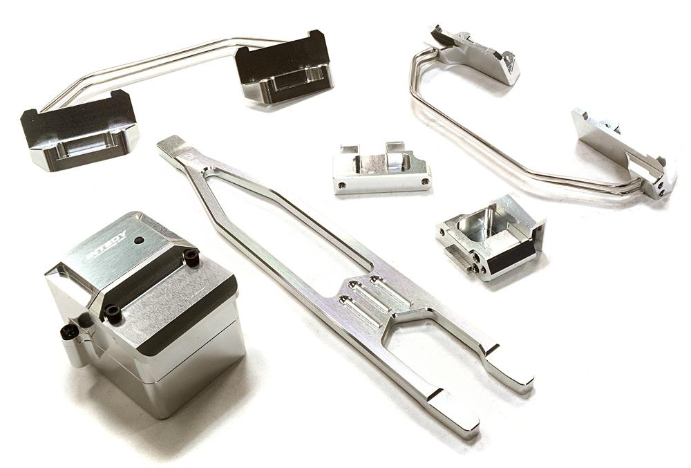 C26522SILVER Billet Machined Stage 2 Conversion Kit for Traxxas 1/10 Slash 4X4 LCG - Image 1