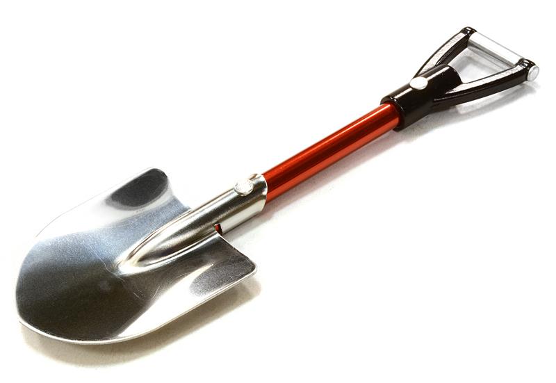 C26531BLACKRED Realistic Scale Model Billet Machined D-Handle Utility Shovel 1/10 Size - Image 1