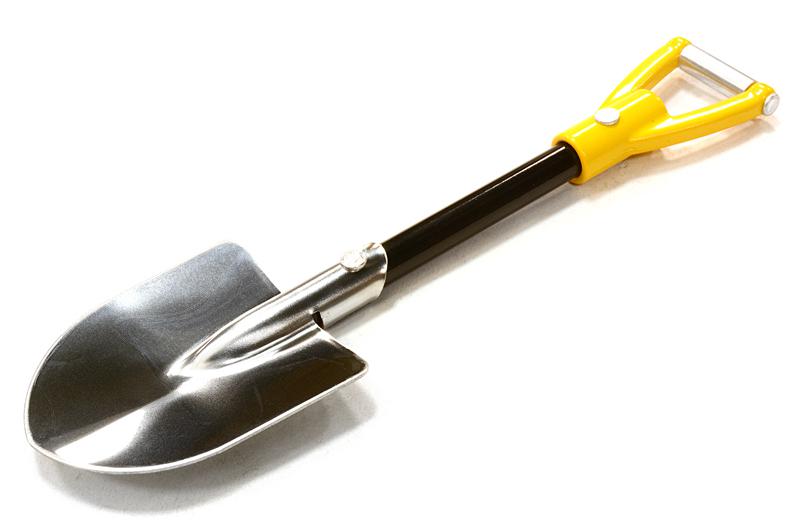 C26531YELLOWBLACK Realistic Scale Model Billet Machined D-Handle Utility Shovel 1/10 Size - Image 1