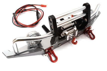 Machined Front Bumper w/ Winch & LED (2) for SCX-10 Dingo & Honcho 43mm Mount