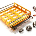 Realistic 1/10 Scale Alloy Luggage Tray 132x115x29mm with 4 LED Spot Light Set