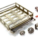 Realistic 1/10 Scale Alloy Luggage Tray 132x115x29mm with 4 LED Spot Light Set