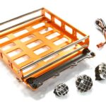 Realistic 1/10 Scale Alloy Luggage Tray 132x115x29mm with 4 LED Spot Light Set