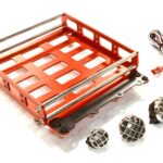 Realistic 1/10 Scale Alloy Luggage Tray 132x115x29mm with 4 LED Spot Light Set