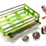 Realistic 1/10 Scale Alloy Luggage Tray 102x125x29mm with 4 LED Spot Light Set