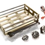 Realistic 1/10 Scale Alloy Luggage Tray 102x125x29mm with 4 LED Spot Light Set