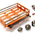 Realistic 1/10 Scale Alloy Luggage Tray 102x125x29mm with 4 LED Spot Light Set