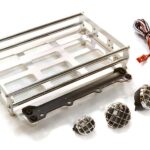 Realistic 1/10 Scale Alloy Luggage Tray 102x125x29mm with 4 LED Spot Light Set