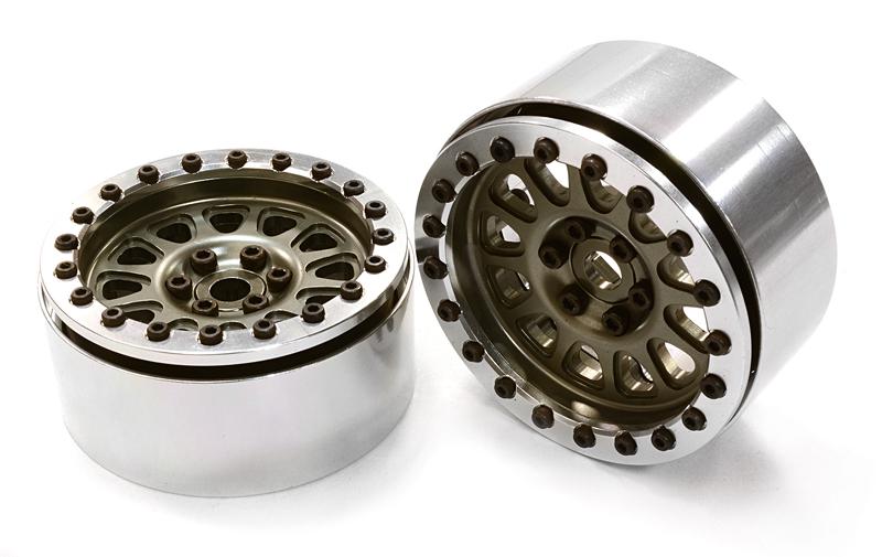 C26570GUN Billet Machined 12H Spoke Off-Road 2.2 Size Wheel (2) for 1/10 Rock Crawler - Image 1