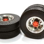 Machined Alloy T5 Rear Dually Wheel & XE Tire for Tamiya 1/14 Scale Trucks