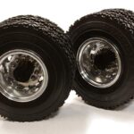 Machined Alloy T5 Rear Dually Wheel & XC Tire for Tamiya 1/14 Scale Trucks