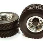 Machined Alloy T6 Rear Dually Wheel & XC Tire for Tamiya 1/14 Scale Trucks