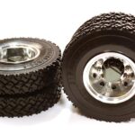 Machined Alloy T6 Rear Dually Wheel & XC Tire for Tamiya 1/14 Scale Trucks