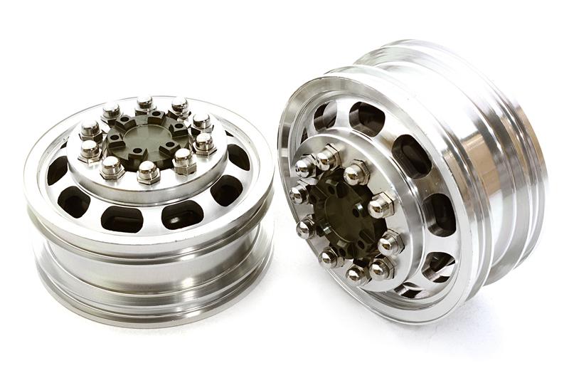 C26590GUN Billet Machined Alloy T5 Front Wheel Set for Tamiya 1/14 Scale Tractor Trucks - Image 1