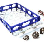 Realistic 1/10 Scale Alloy Luggage Tray 180x116x29mm with 4 LED Spot Light Set