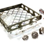 Realistic 1/10 Scale Alloy Luggage Tray 167x134x29mm with 4 LED Spot Light Set