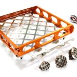 Realistic 1/10 Scale Alloy Luggage Tray 167x134x29mm with 4 LED Spot Light Set