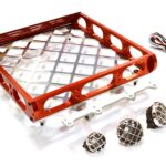 Realistic 1/10 Scale Alloy Luggage Tray 167x134x29mm with 4 LED Spot Light Set