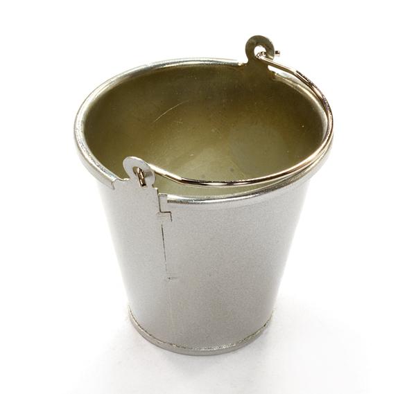C26608SILVER Realistic 1/10 Scale 38x36mm Size Metal Bucket for Off-Road Crawling - Image 1