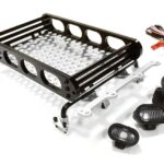 Realistic 1/10 Scale Alloy Luggage Tray 155x109x36mm with 4 LED Spot Light Set