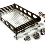 Realistic 1/10 Scale Alloy Luggage Tray 188x110x38mm with 4 LED Spot Light Set