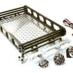 Realistic 1/10 Scale Alloy Luggage Tray 188x110x38mm with 4 LED Spot Light Set